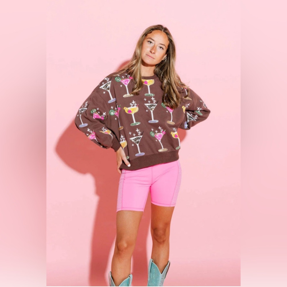 NWOT - Queen of Sparkles Brown Cosmos Sweatshirt
